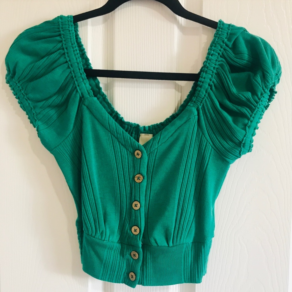 Free People Green crop top. Size XS
